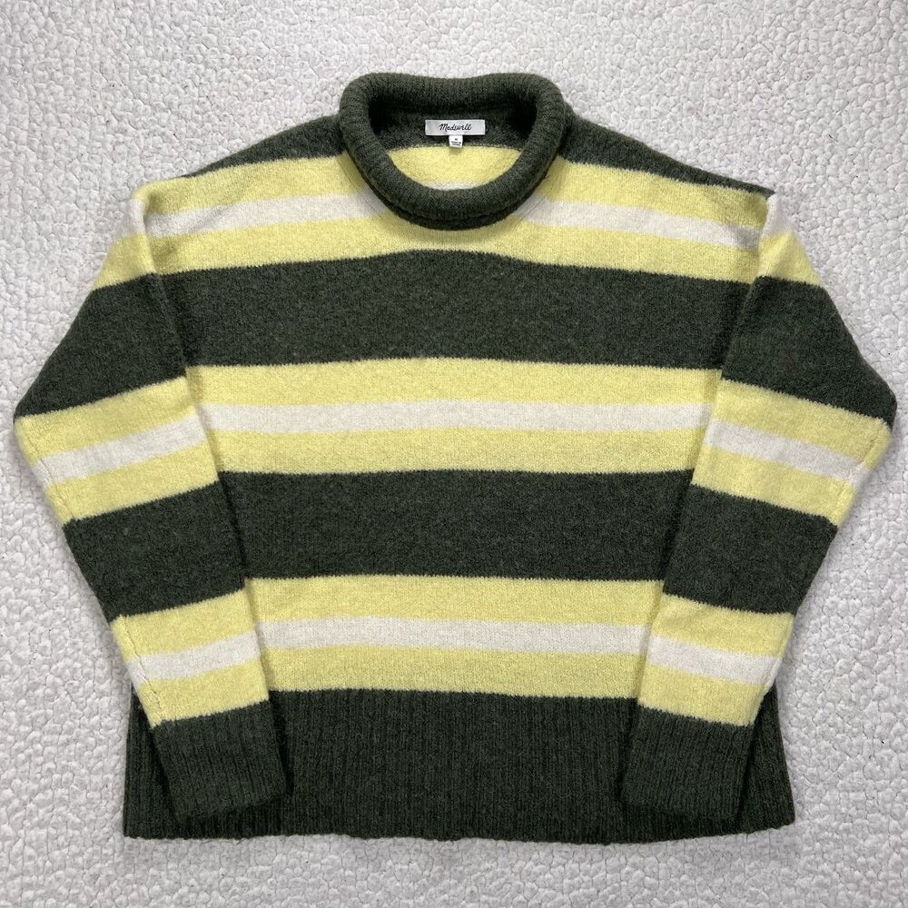 Madewell Fulton Striped Pullover Sweater Women’s‎ M Roll Neck Cozy Minimalist - Picture 1 of 11
